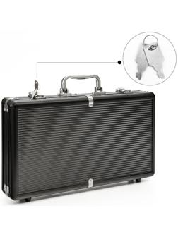 Металлический кейс, 38 х 21 х 6.5 см, черный