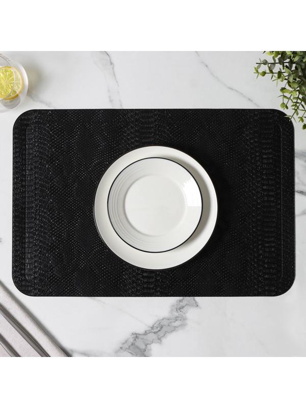 Набор салфеток сервировочных Magistro, 2 шт, 30×45 см, цвет чёрный