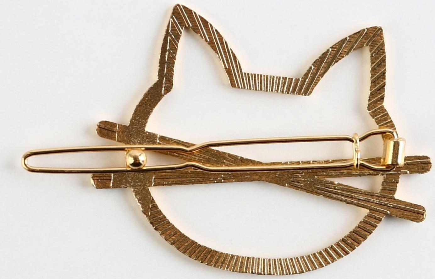 Формовая заколка на подложке Cute cat, 6  х 2 см