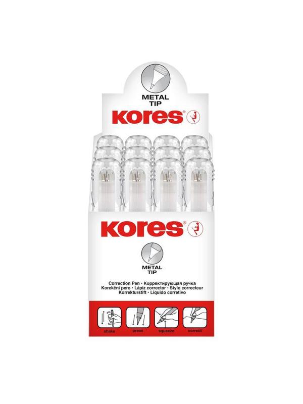 Корректирующий карандаш 6г (4.8мл) Kores, металл. наконеч, быстросохнущая