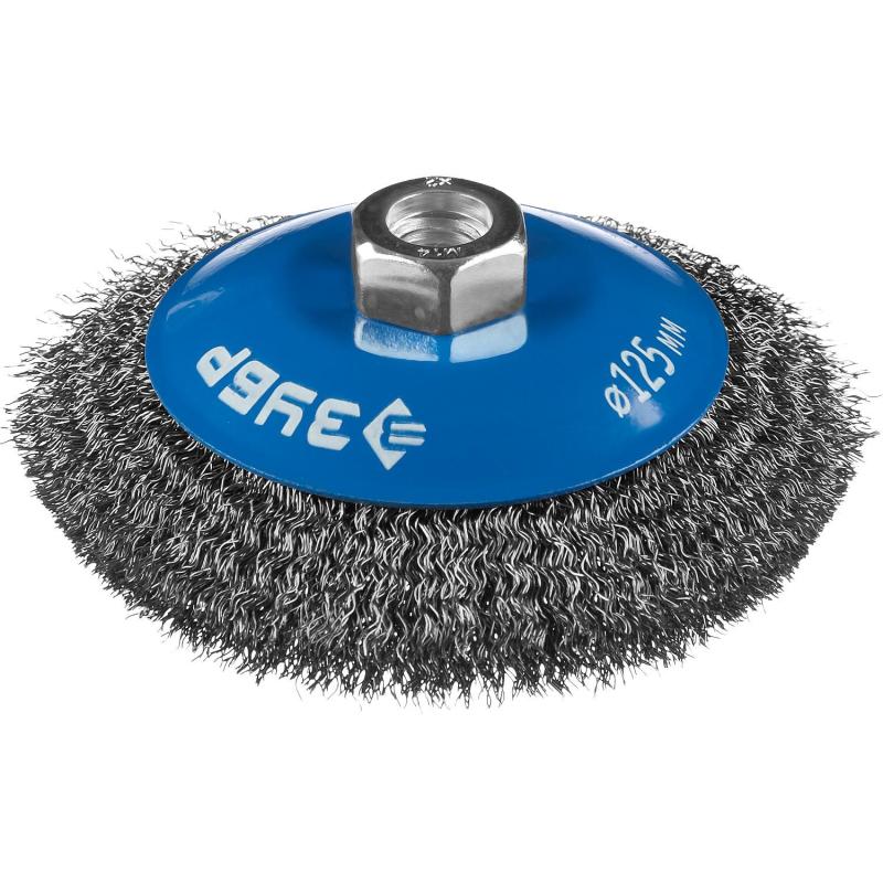 Корщетка для УШМ ЗУБР Профи d125мм, М14, коническая, витая (35265-125_z02)