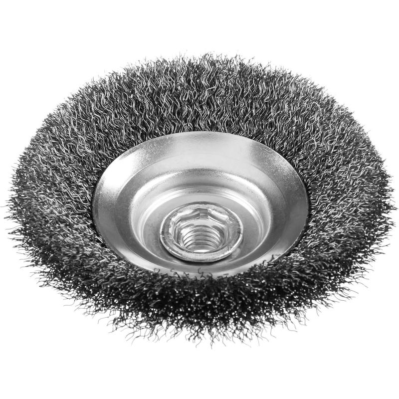 Корщетка для УШМ ЗУБР Профи d125мм, М14, коническая, витая (35265-125_z02)