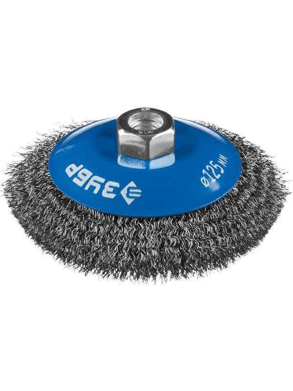 Корщетка для УШМ ЗУБР Профи d125мм, М14, коническая, витая (35265-125_z02)