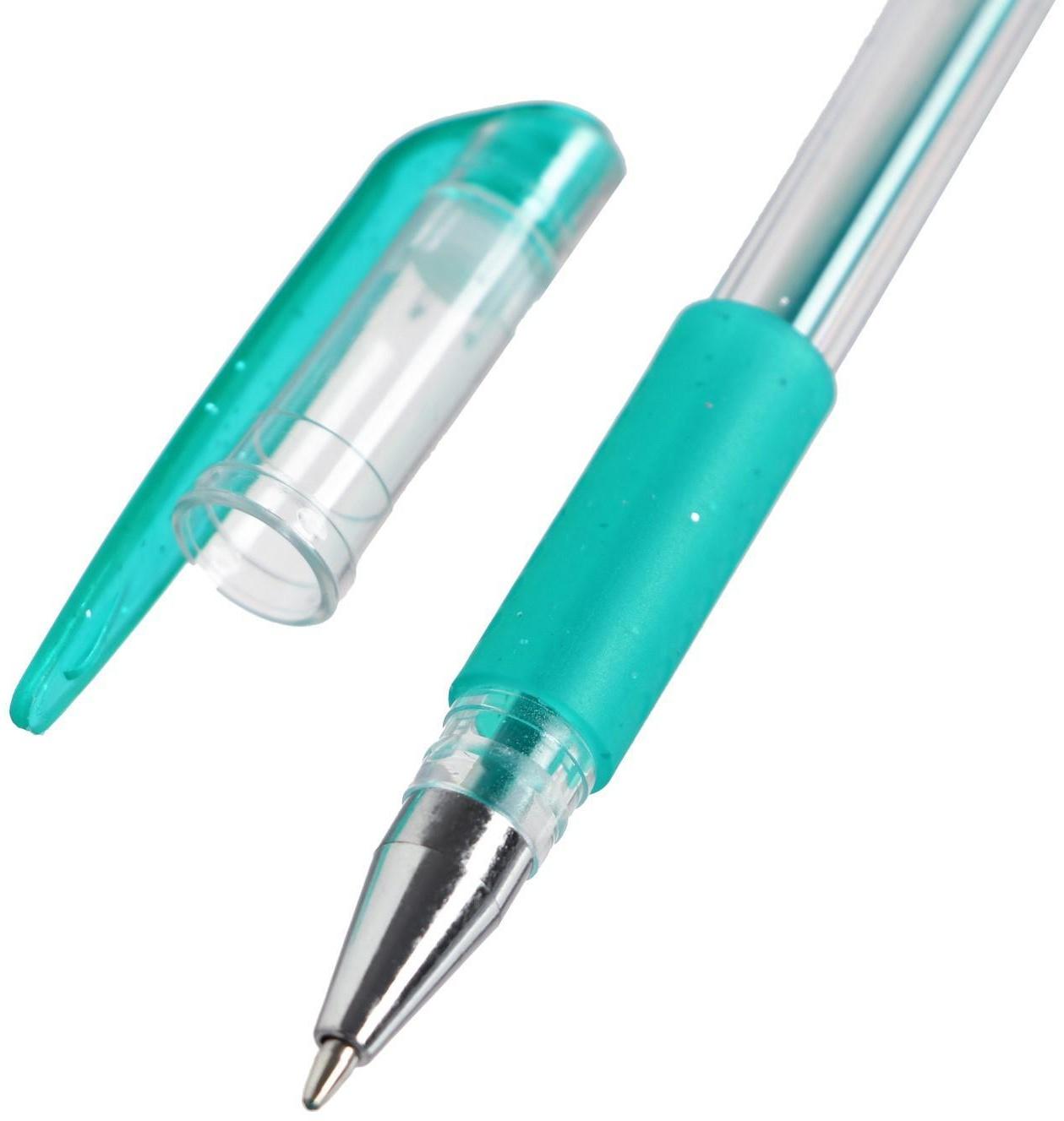 Набор гелевых ручек 12 штук, с резиновым держателем