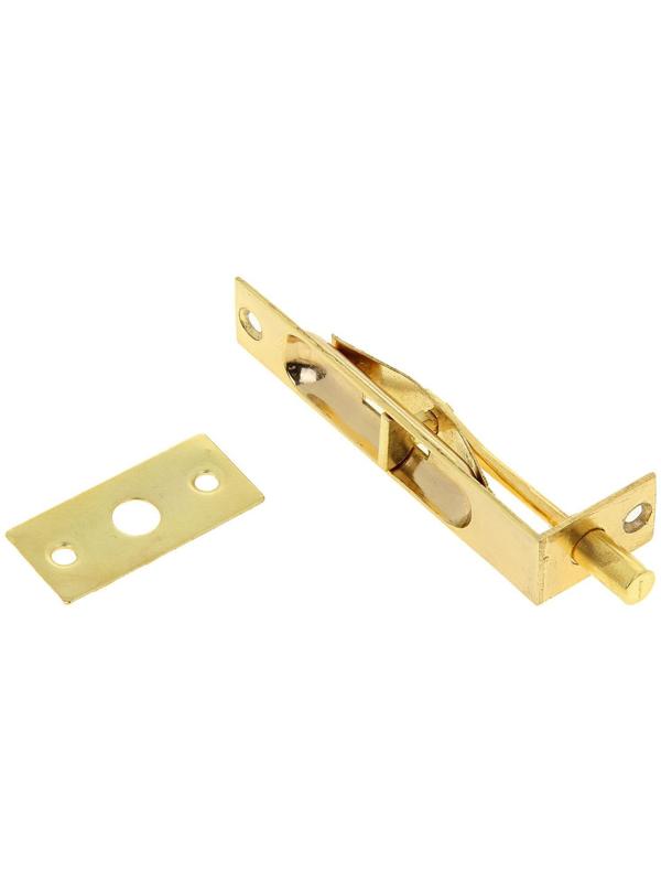 Шпингалет торцевой врезной (мод.603), 100 мм, цвет золото