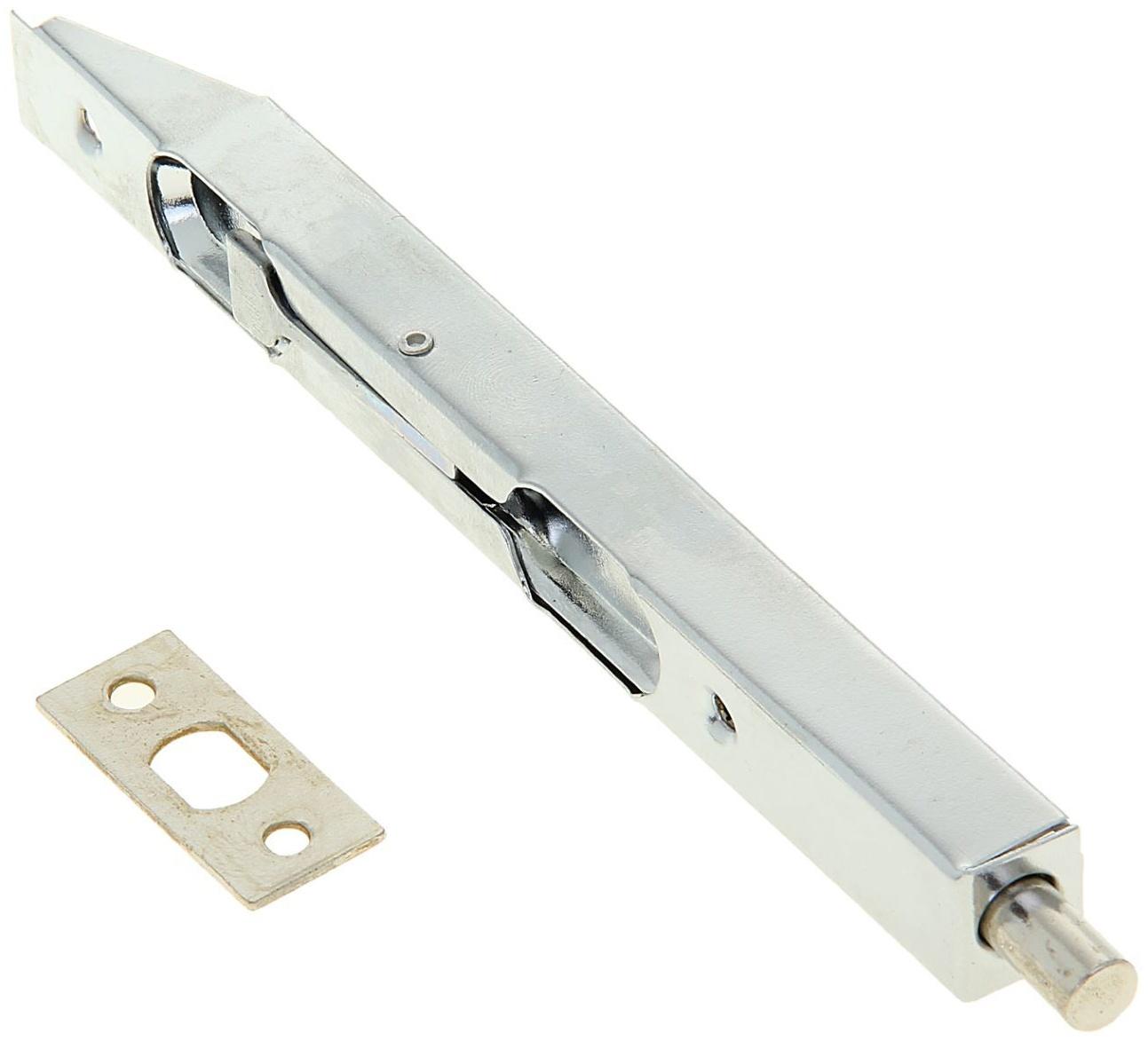 Шпингалет торцевой врезной ,160 мм, цвет хром