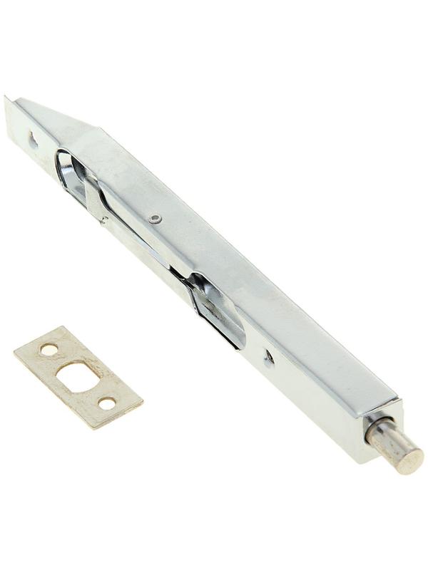 Шпингалет торцевой врезной ,160 мм, цвет хром