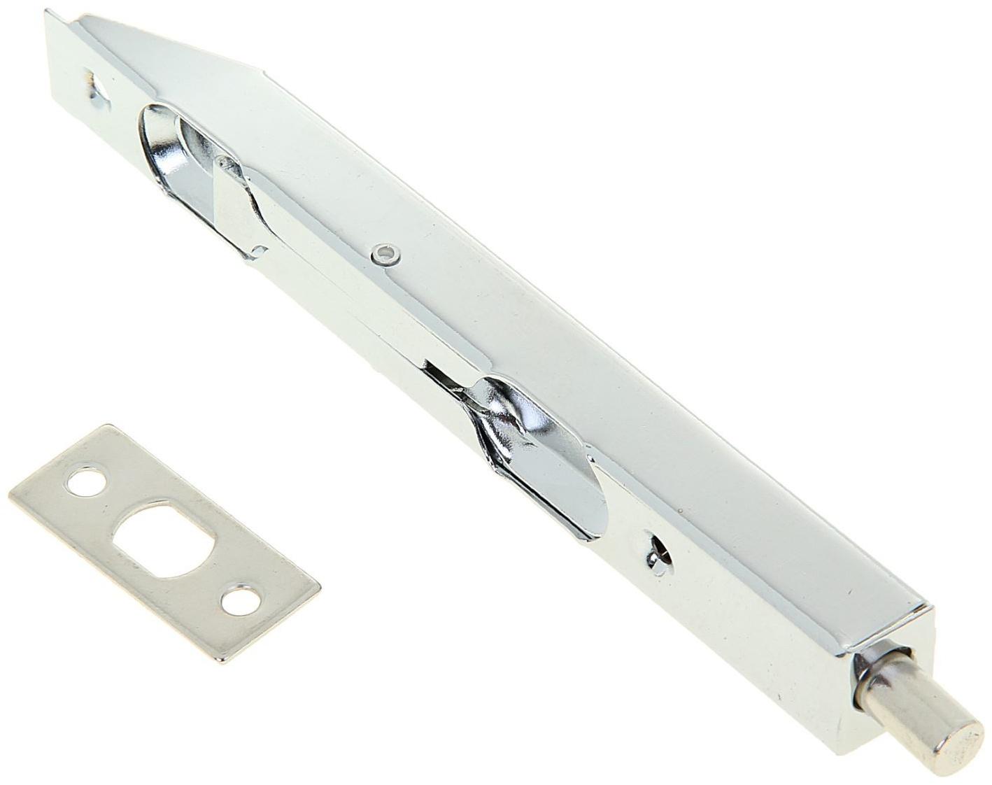 Шпингалет торцевой врезной ,140 мм, цвет хром