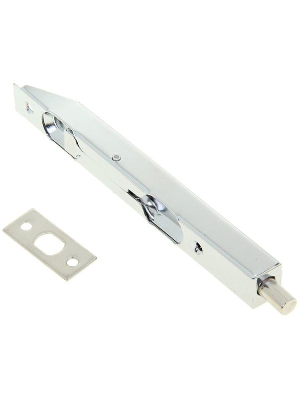 Шпингалет торцевой врезной ,140 мм, цвет хром