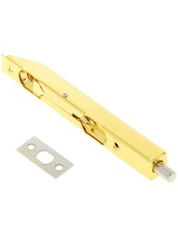 Шпингалет торцевой врезной ,140 мм, цвет золото