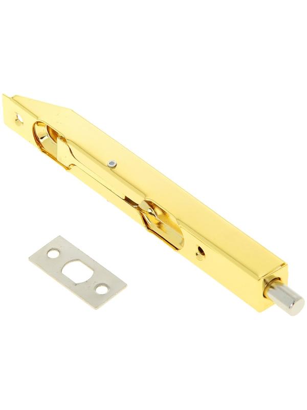 Шпингалет торцевой врезной ,140 мм, цвет золото