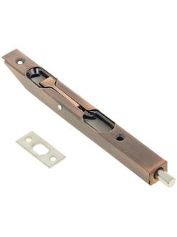 Шпингалет торцевой врезной ,140 мм, цвет медь