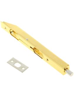 Шпингалет торцевой врезной ,160 мм, цвет золото