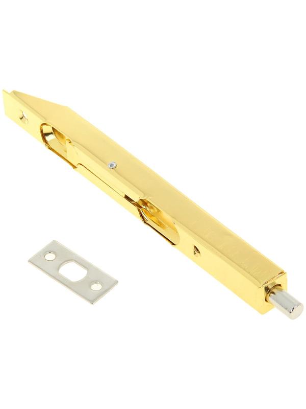Шпингалет торцевой врезной ,160 мм, цвет золото