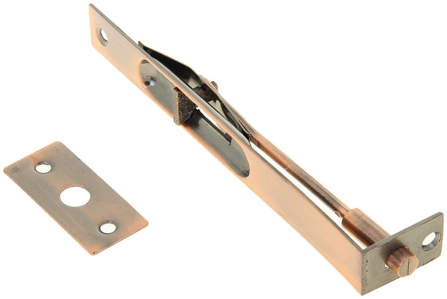 Шпингалет торцевой врезной (мод.603), 150 мм, цвет медь