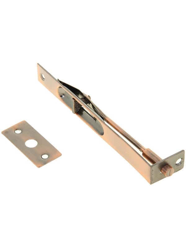 Шпингалет торцевой врезной (мод.603), 150 мм, цвет медь