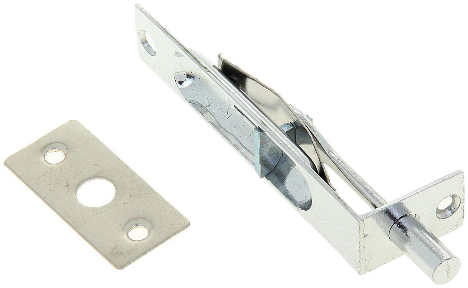 Шпингалет торцевой врезной (мод.603), 100 мм, цвет хром