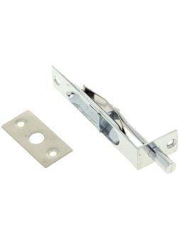 Шпингалет торцевой врезной (мод.603), 100 мм, цвет хром