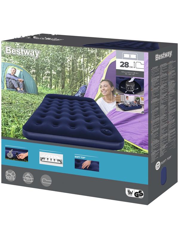 Матрас надувной Pavillo, 191 х 137 х 28 см, с встроенным ножным насосом, 67225 Bestway