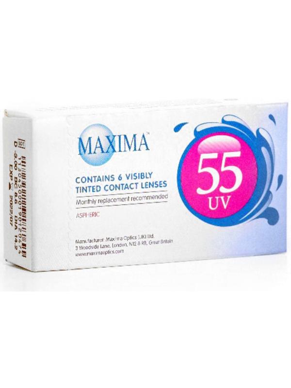 Контактные линзы Maxima 55 UV aspheric, -2/8,9 в наборе 6 шт.