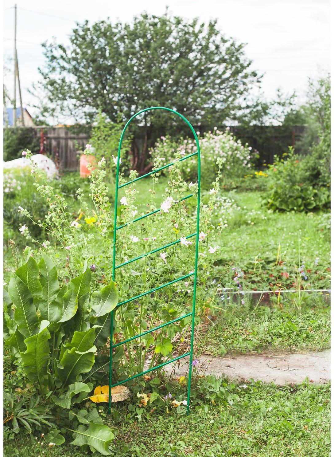 Шпалера, 160 × 43 × 1 см, металл, зелёная, «Линия»