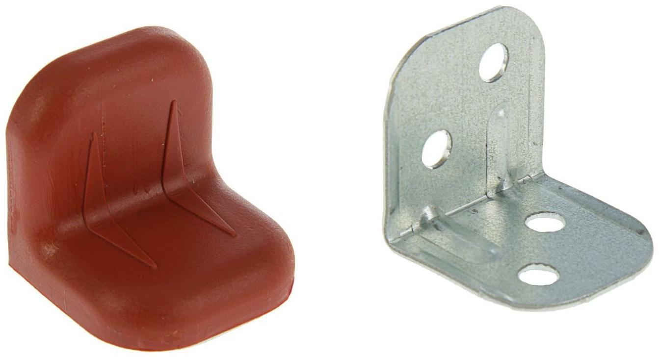 Уголок крепежный, с пластиковой крышкой, цвет красное дерево светлое, тип 2
