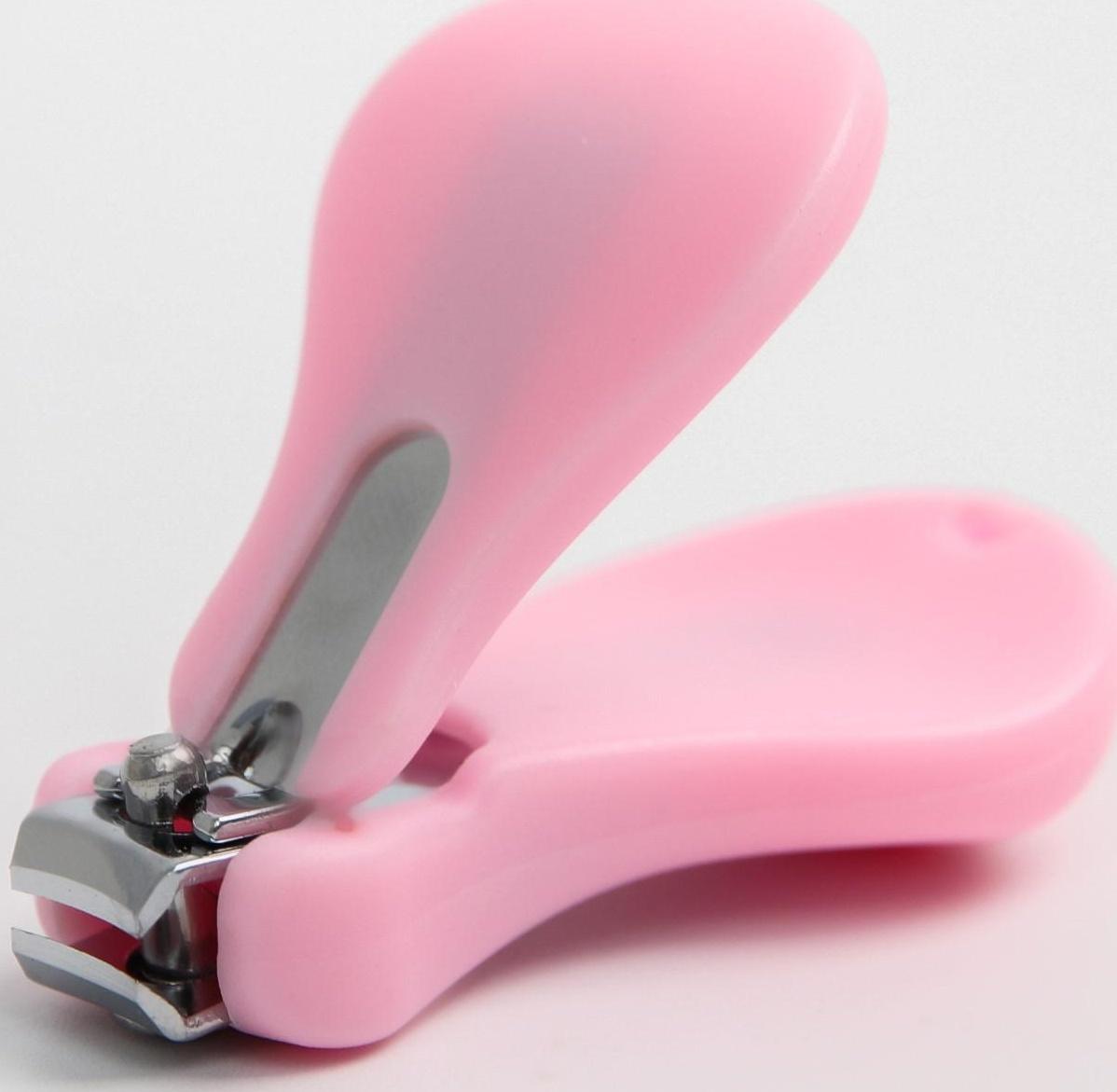 Детский маникюрный набор, 2 предмета: ножницы, кусачки-книпсер, от 0 мес., цвет розовый