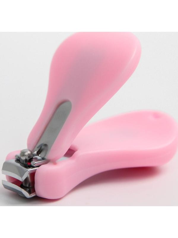 Детский маникюрный набор, 2 предмета: ножницы, кусачки-книпсер, от 0 мес., цвет розовый