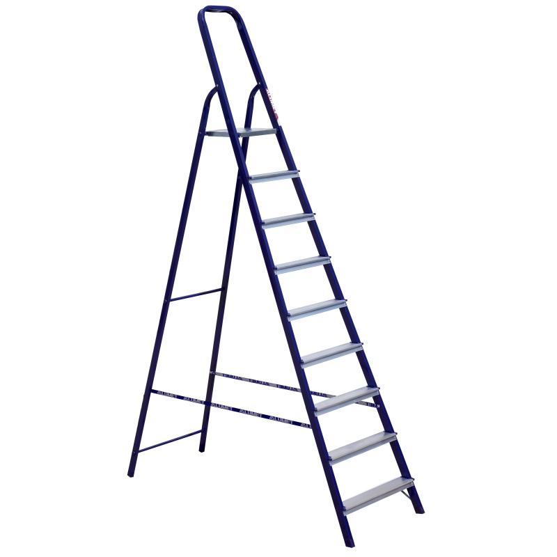 Стремянка Алюмет стальная окрашенная с алюминиевыми ступенями  9 ст. М8409