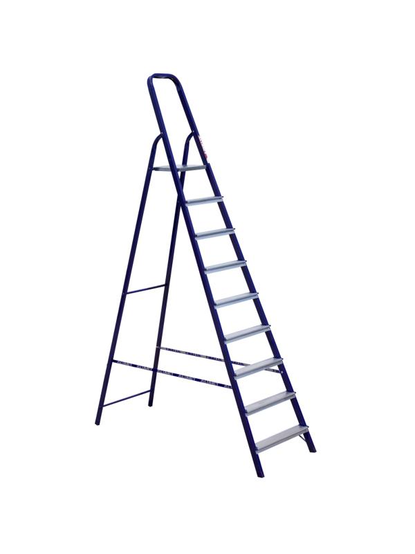 Стремянка Алюмет стальная окрашенная с алюминиевыми ступенями  9 ст. М8409