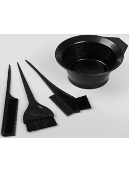 Набор для окрашивания, 4 предмета, цвет чёрный