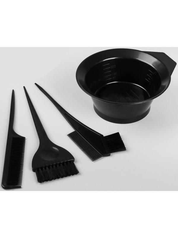 Набор для окрашивания, 4 предмета, цвет чёрный