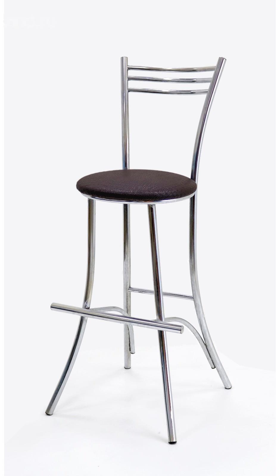 Стул барный «Увертюра», хром, цвет кроко браун