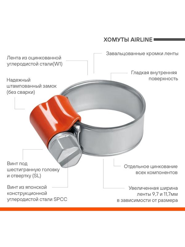 Хомут оцинкованный32-44, ширина 11.7мм