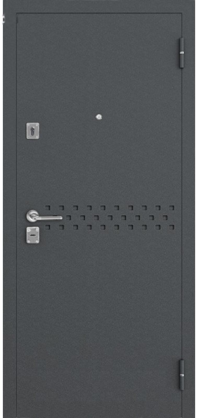 Входная дверь SalvaDoor 1, 2050 × 960 мм, правая, цвет серый муар/лиственница белая