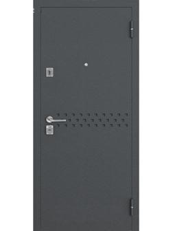 Входная дверь SalvaDoor 1, 2050 × 960 мм, правая, цвет серый муар/лиственница белая