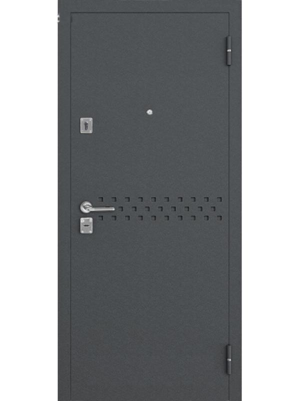 Входная дверь SalvaDoor 1, 2050 × 960 мм, правая, цвет серый муар/лиственница белая