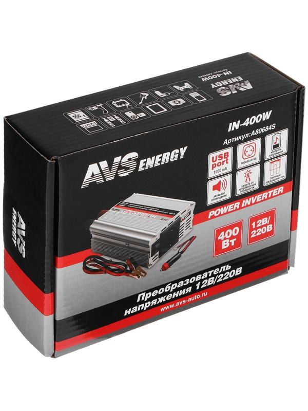 Преобразователь напряжения автомобильный AVS 12/220 В, 400 Вт