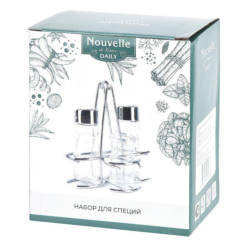 Набор для специй 3пр. (солонка, перечница, баночка для зубочисток) 0190235