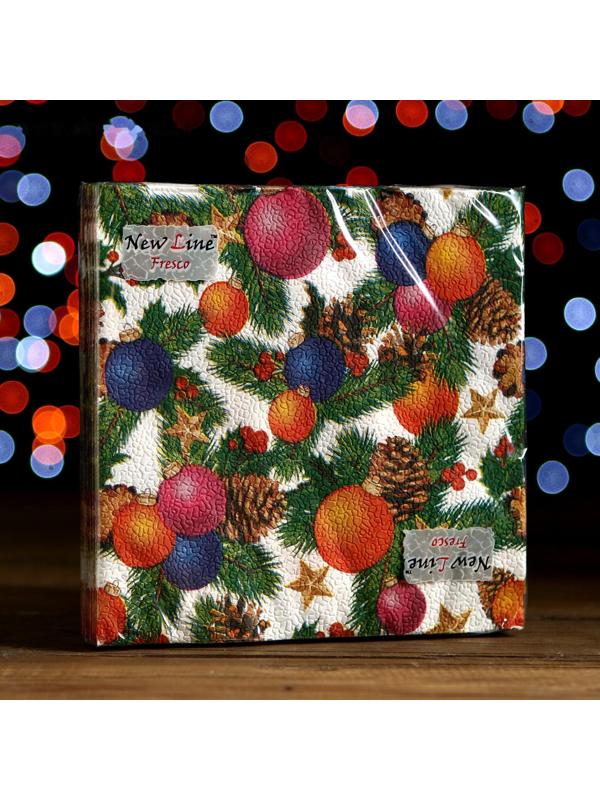 Салфетки бумажные New Line Fresco, 33х33 см, 2 слоя, 20 шт, с рисунком 