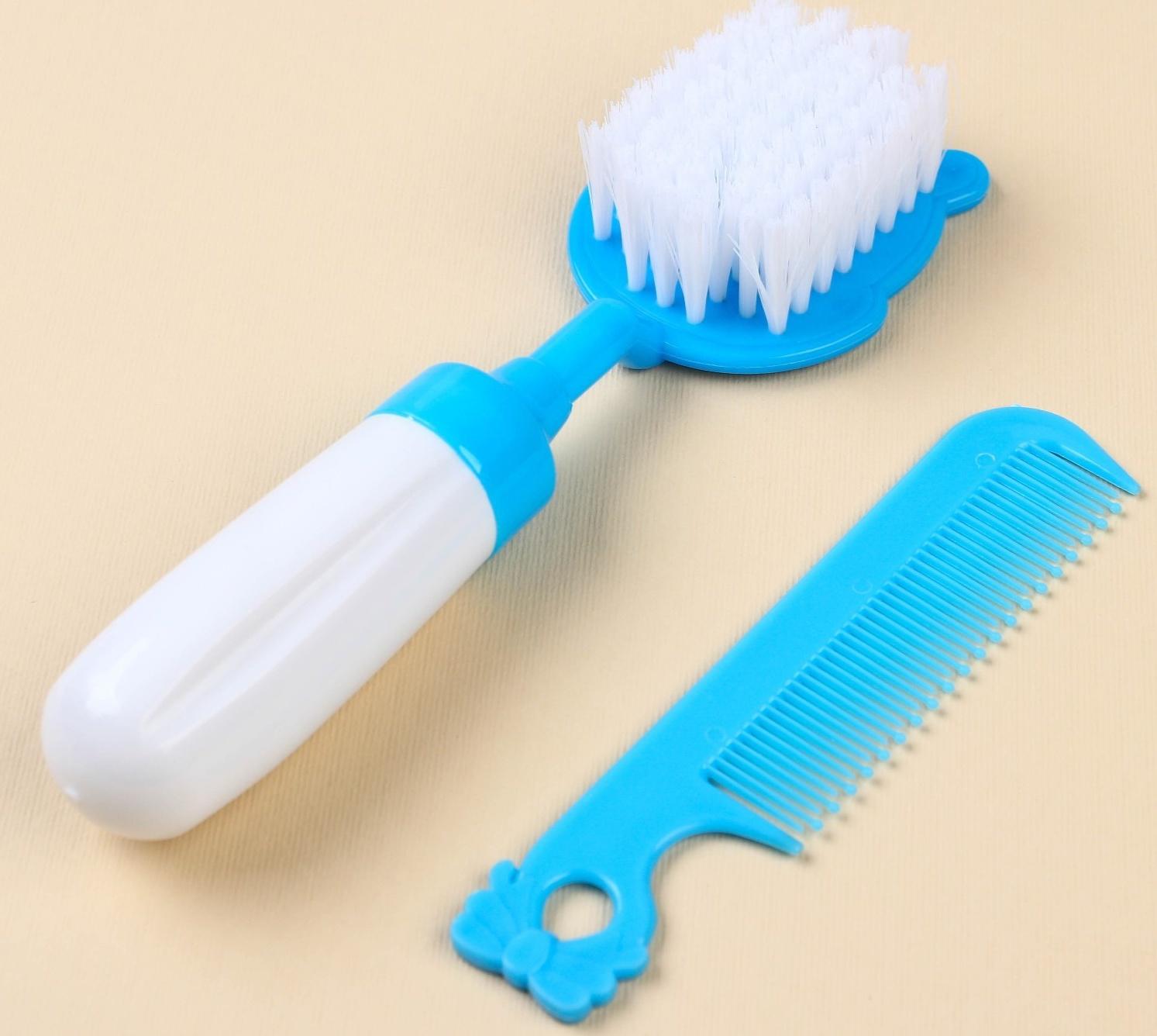 Набор расчёсок «Бегемотик», 2 предмета: расчёска с зубчиками + щётка