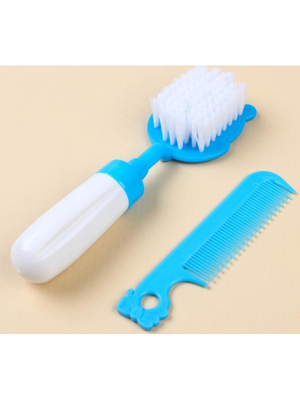 Набор расчёсок «Бегемотик», 2 предмета: расчёска с зубчиками + щётка