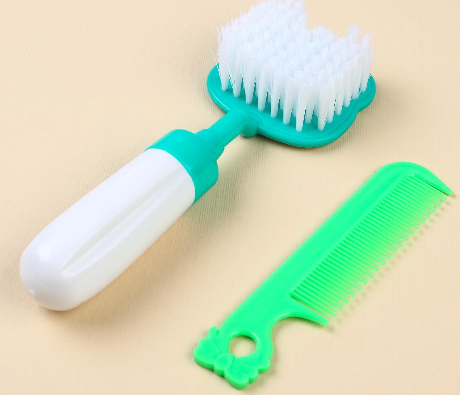 Набор расчёсок «Панда», 2 предмета: расчёска с зубчиками + щётка