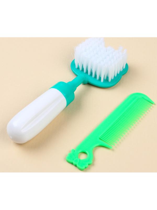 Набор расчёсок «Панда», 2 предмета: расчёска с зубчиками + щётка