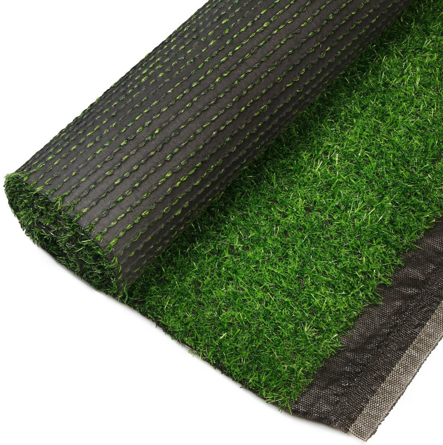 Газон искусственный, ворс 20 мм, 2 × 25 м, трёхцветный, тёмно-зелёный