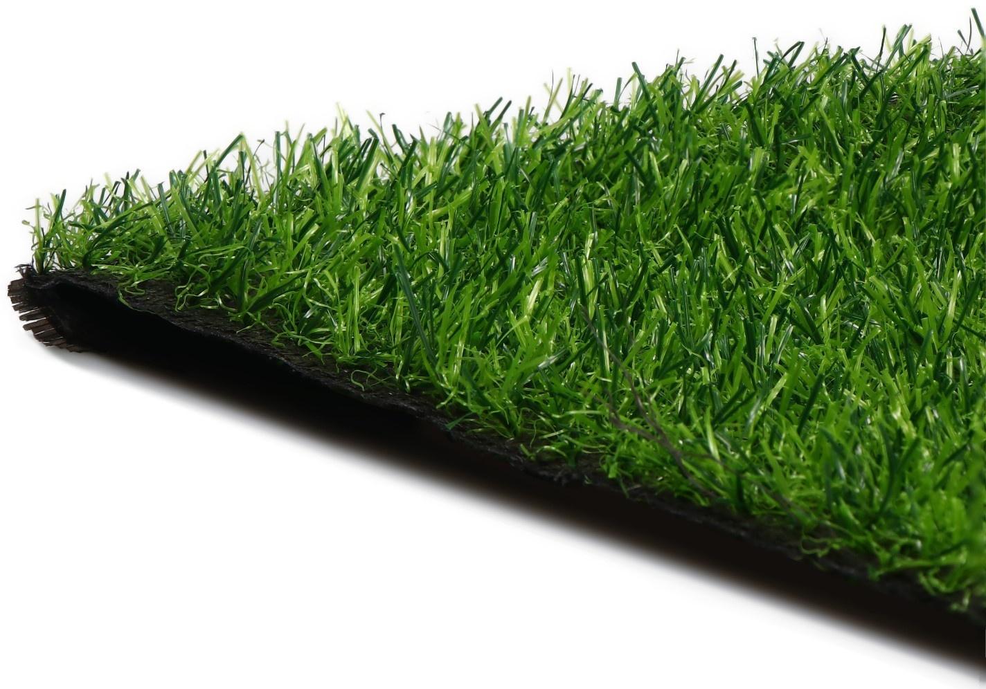 Газон искусственный, ворс 20 мм, 2 × 25 м, трёхцветный, тёмно-зелёный