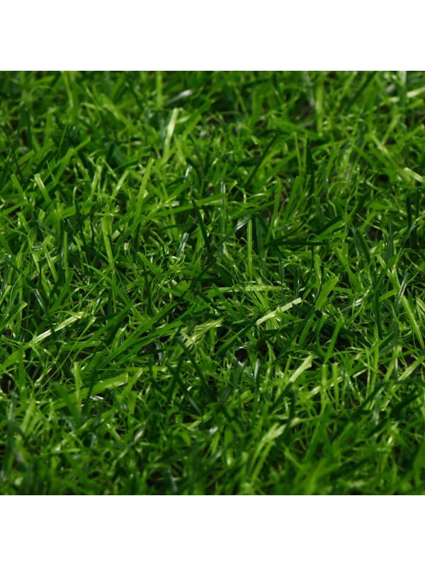 Газон искусственный, ворс 20 мм, 2 × 25 м, трёхцветный, тёмно-зелёный