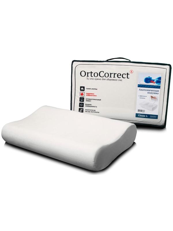 Анатомическая подушка OrtoCorrect Classic L 58х38, валики 10/12