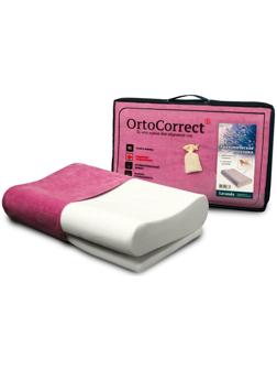 Ортопедическая подушка OrtoCorrect Classic M, с регулировкой высоты, запах лаванды, 58 х 37 см, валики 9/11 см