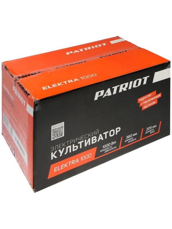 Культиватор электрический PATRIOT ELEKTRA 1000, 1000 Вт, 220 В, 300 об/мин, 360х180 мм